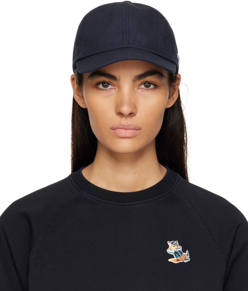 Korkki MAISON KITSUNÉ Tricolor Fox Cap Musta | HU06100WW0007