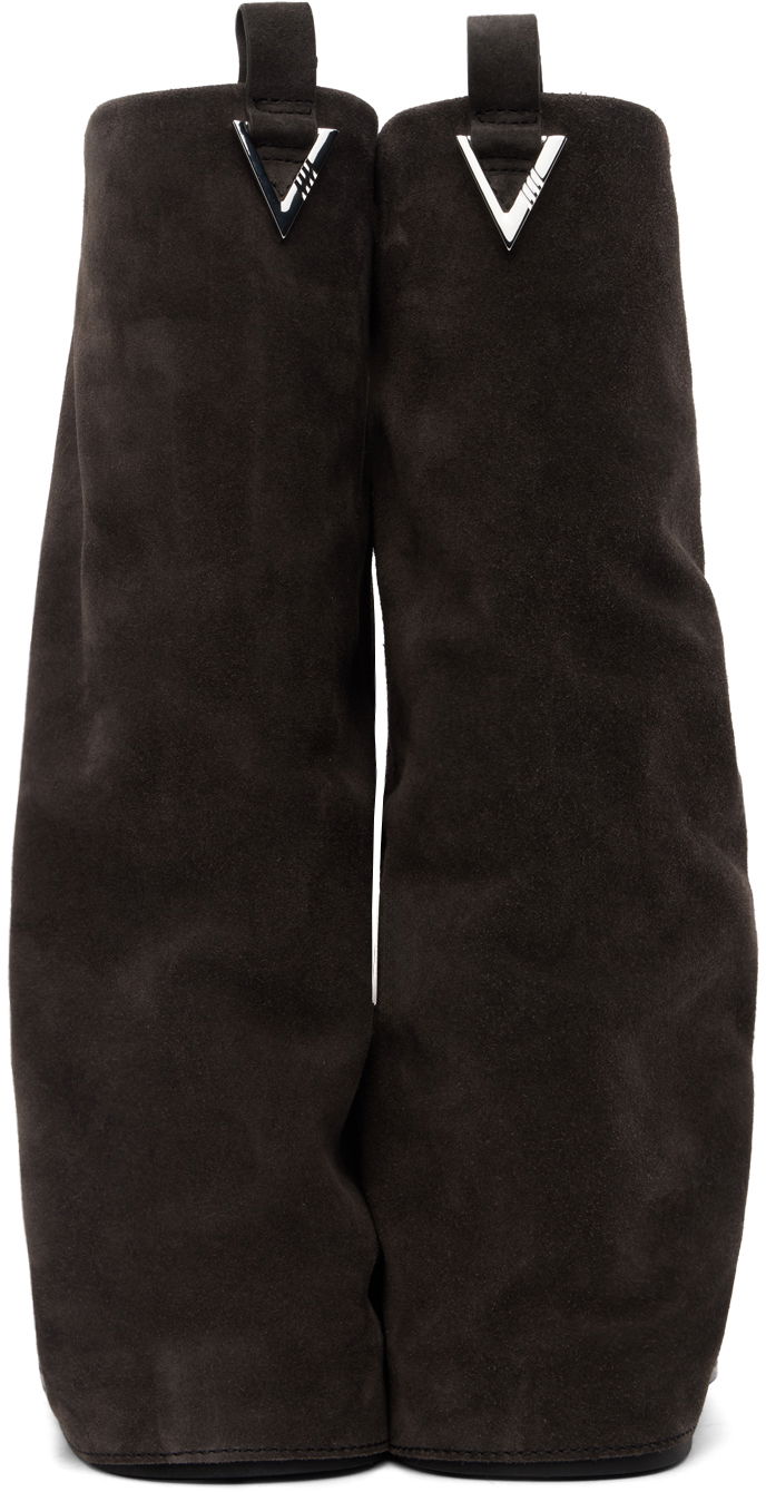 Vaatteet The Attico Attico Robin Suede Slouch Boots Harmaa | 246WS798 L007, 1