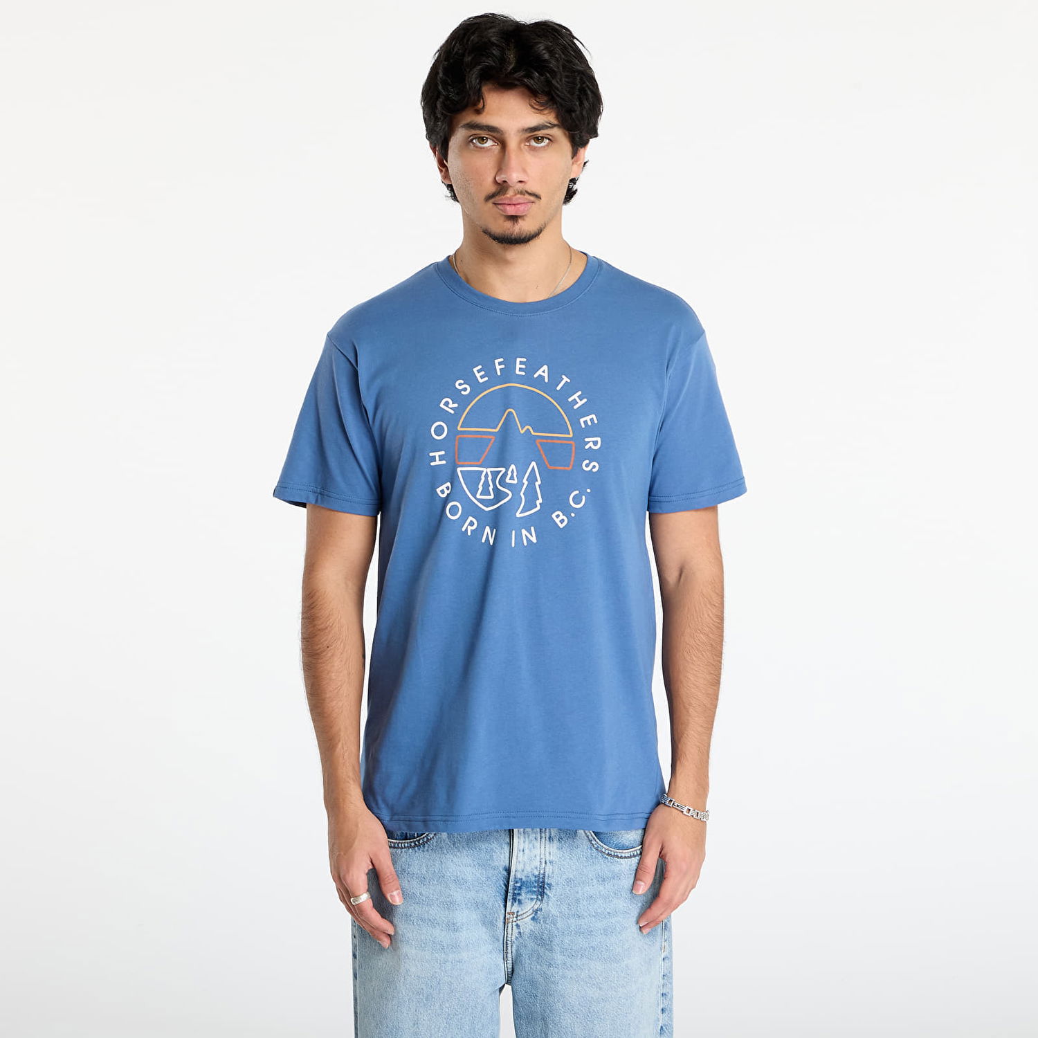 T-paita Horsefeathers T-shirt Line Circle XXL Sininen | SM1392C, 0