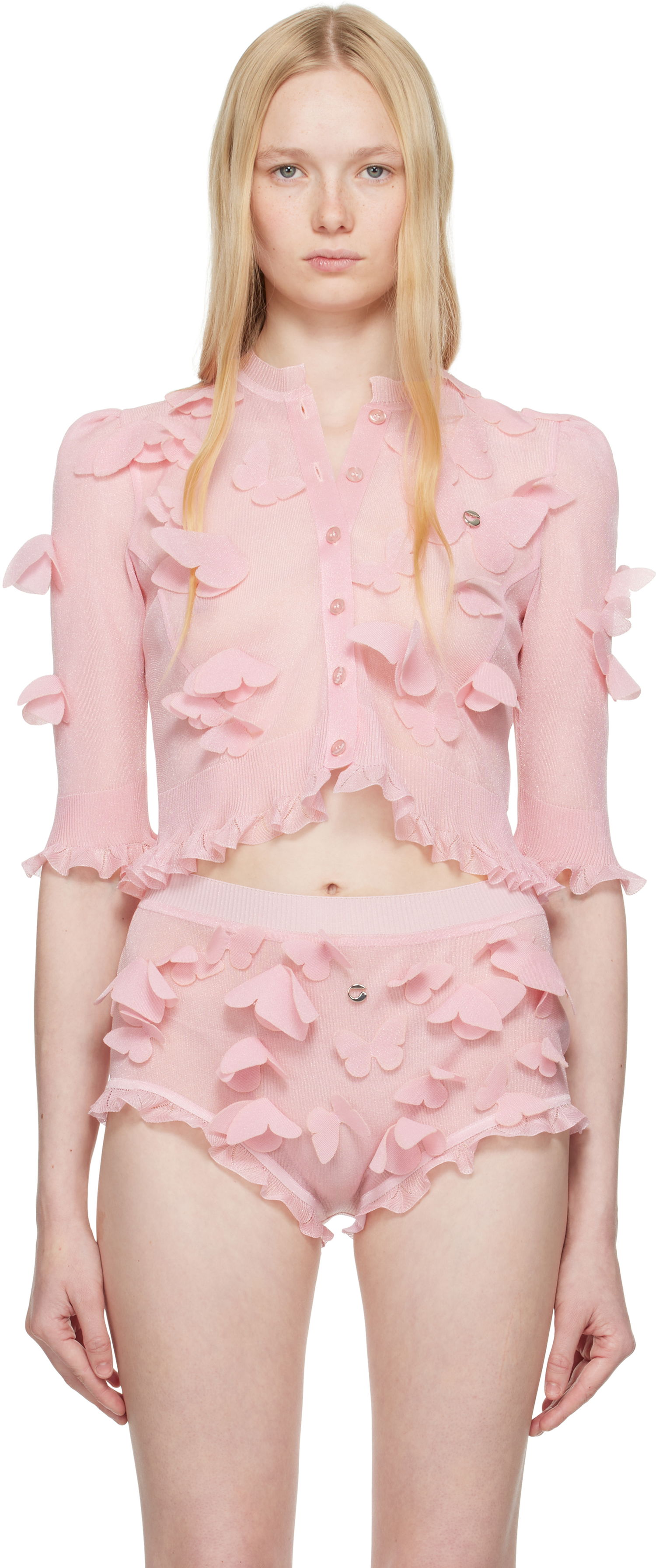 Pikkuhousut Coperni Coperni Knitted Butterfly Top Vaaleanpunainen | COPML142Y3015, 0