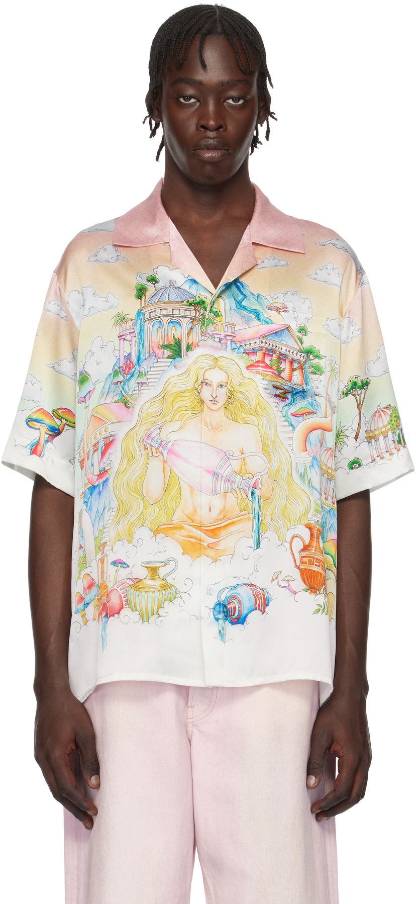 Paita Casablanca Print Silk Shirt Monivärinen | U-MPS25-SH-003-06
