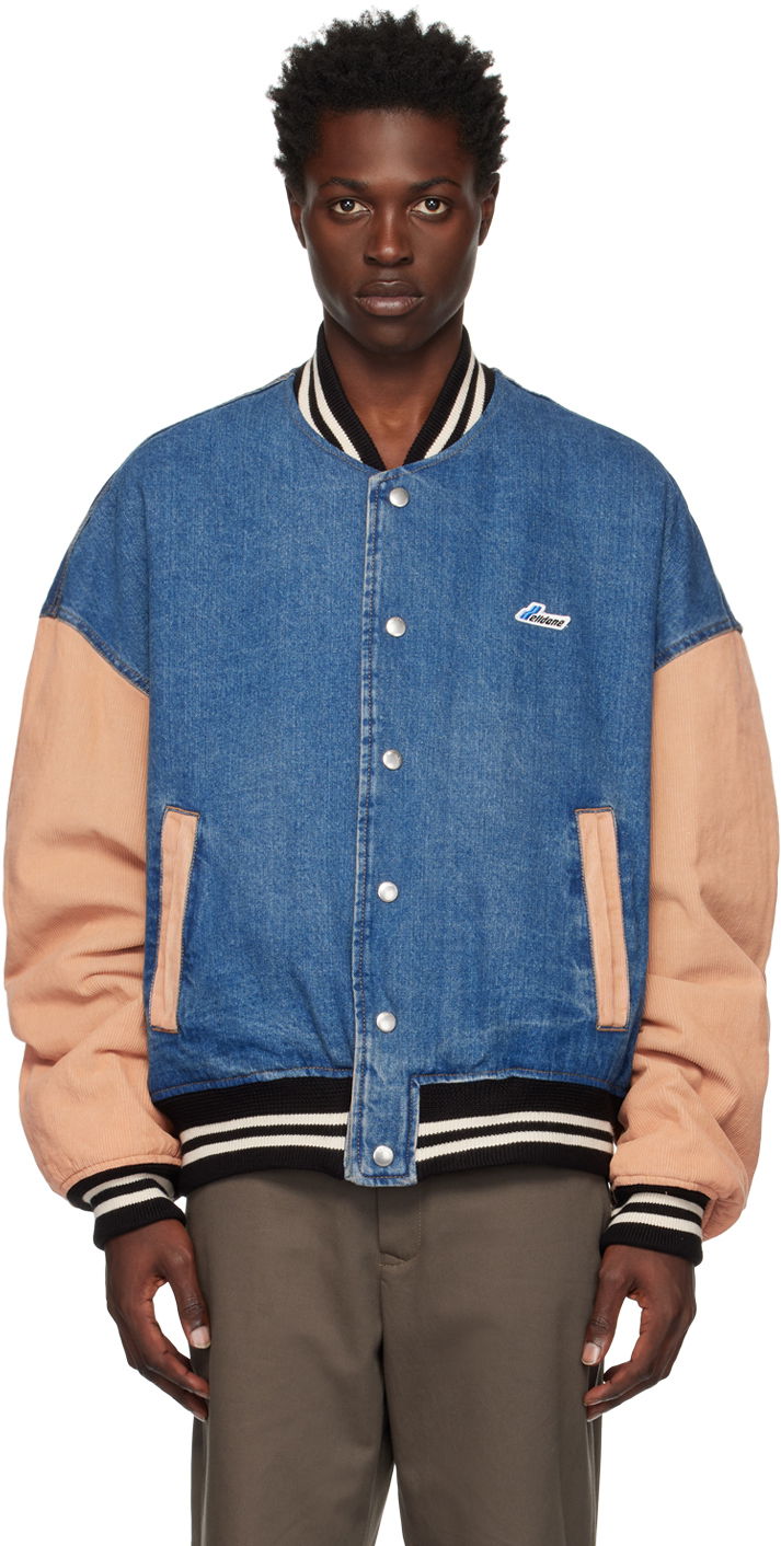 Bomber-takki We11done We11done Denim Varsity Jacket Sininen | WD-DJ3-22-371-U-BL