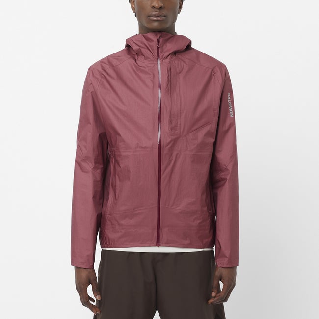 Takki Salomon Bonatti Waterproof Hooded Jacket Burgundia | LC2686300