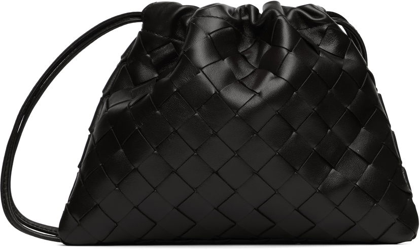 Käsilaukku Bottega Veneta Bottega Veneta Small Intrecciato Leather Pouch Musta | 816987 V3IV1