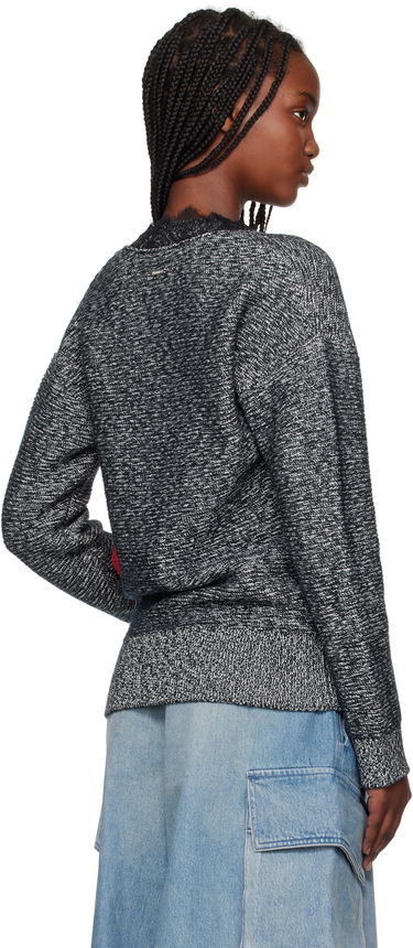 Villapaita JW Anderson JW Anderson V-Neck Lace Trim Sweater Harmaa | KW1400-YN0402, 2