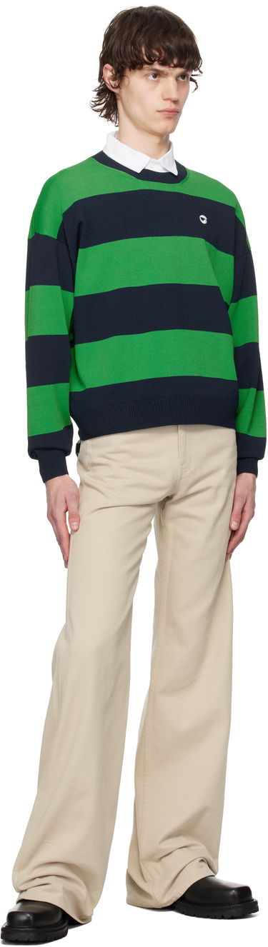 Villapaita Coperni Coperni Striped Crewneck Sweater Vihreä | COPML134SY3010MEN, 3