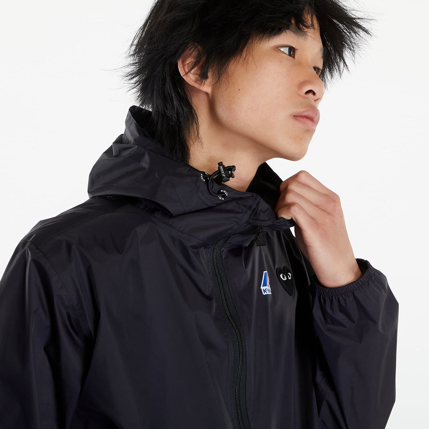 Takki Comme des Garçons PLAY x K-Way Emblem Jacket UNISEX Black Pure Musta | AZ-J507 Black, 1