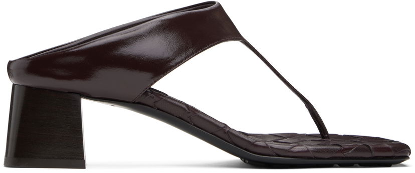 Kengänhoito Bottega Veneta Bottega Veneta Marella Thong Heeled Sandals Burgundia | 807023 V3H90