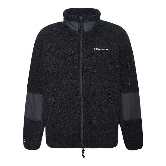 Villapaita Converse Splicing Stand Collar Jacket Musta | 10018039-A01