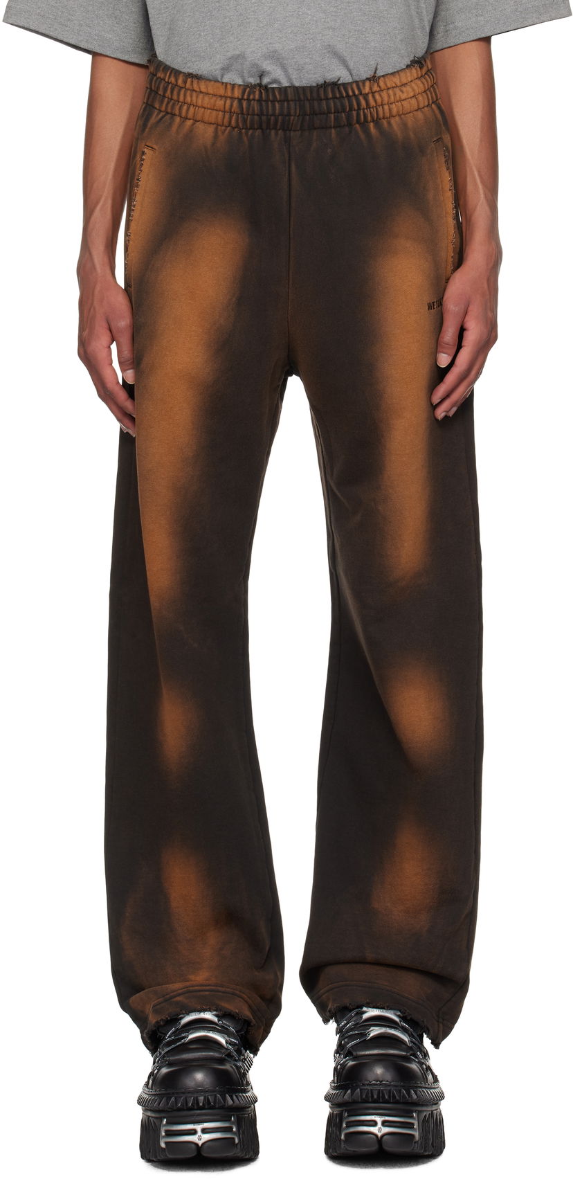Verryttelyhousut We11done Washed Logo Sweatpants Ruskea | WD-TA3-24-701-U-BK