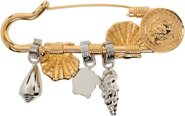 Pin Versace Versace Gold & Silver-Tone Icons De La Mer Safety Pin Brooch Keltainen | 1020570_1A00620, 1
