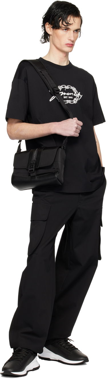 Olkalaukku Givenchy Technical Canvas and Leather Small G-Trail Messenger Bag Musta | BKU052K1X0001, 3