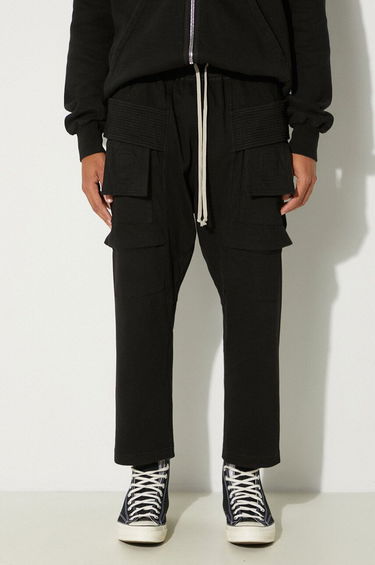 Cargo housut Rick Owens Rick Owens Creatch Cargo Cropped Drawstring Sweatpants Musta | DU02D2371.RIG, 0