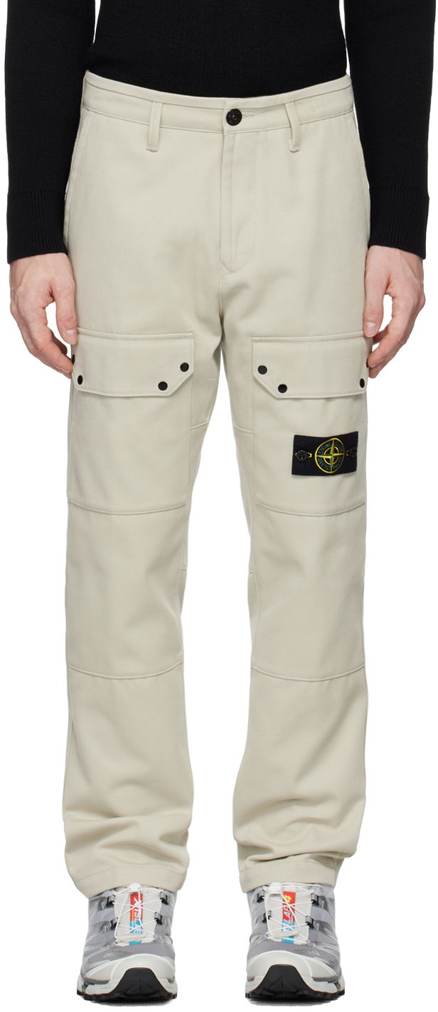 Cargo housut Stone Island Logo Patch Cargo Pants Beige | 811532403