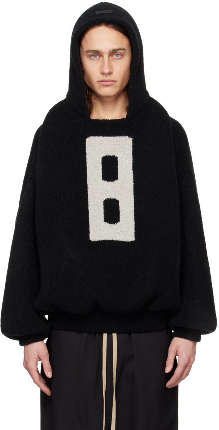 Huppari Fear of God Black Jacquard Hoodie Musta | FG820-2277WOL