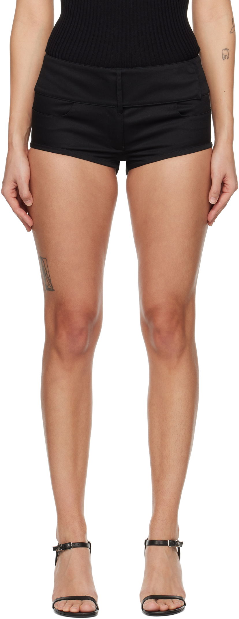 Shortsit Courrèges Courrèges Belted Mini Shorts Musta | 125CSH048PL0178
