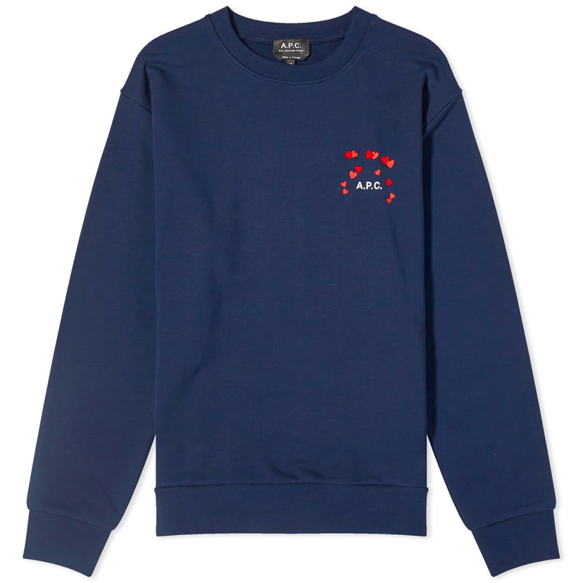 Villapaita A.P.C. alentines Logo Crewneck Tummansininen | COEIP-M27895-IAK