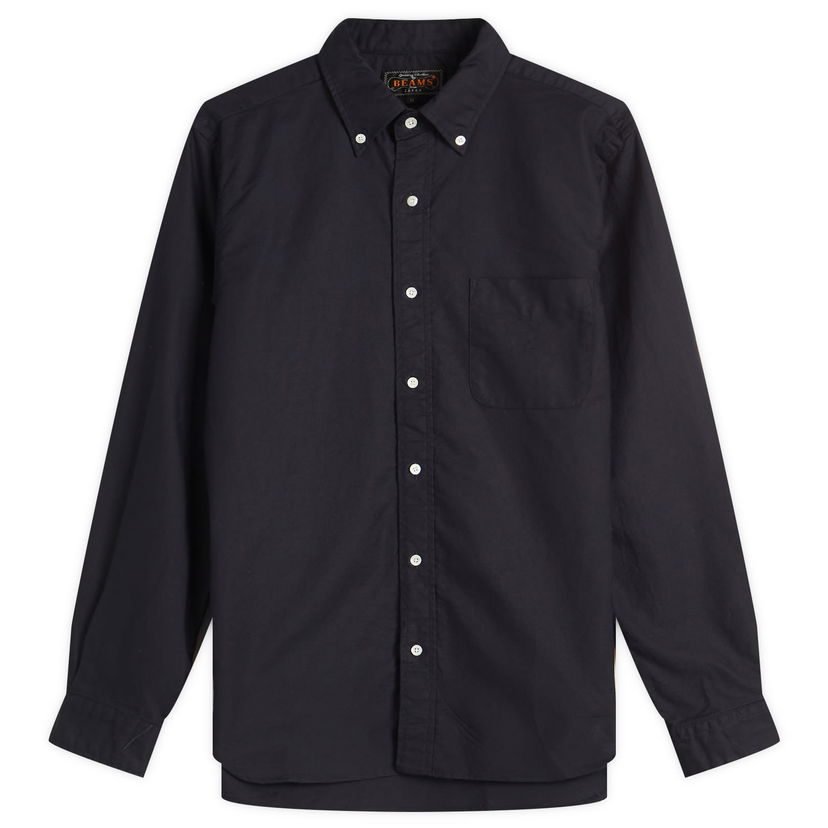 Paita BEAMS Beams Plus Button Down Oxford Shirt, Size Large Tummansininen | 3811-0086-139-79