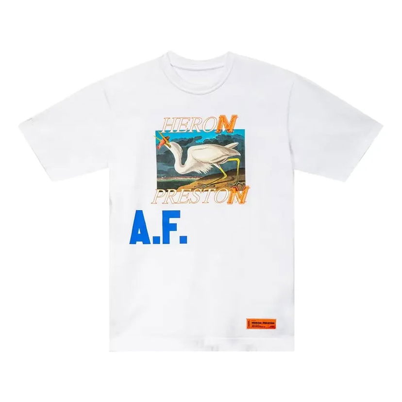 T-paita HERON PRESTON Heron Preston Heron AF Graphic T-Shirt Valkoinen | HMAA020R21JER0020145
