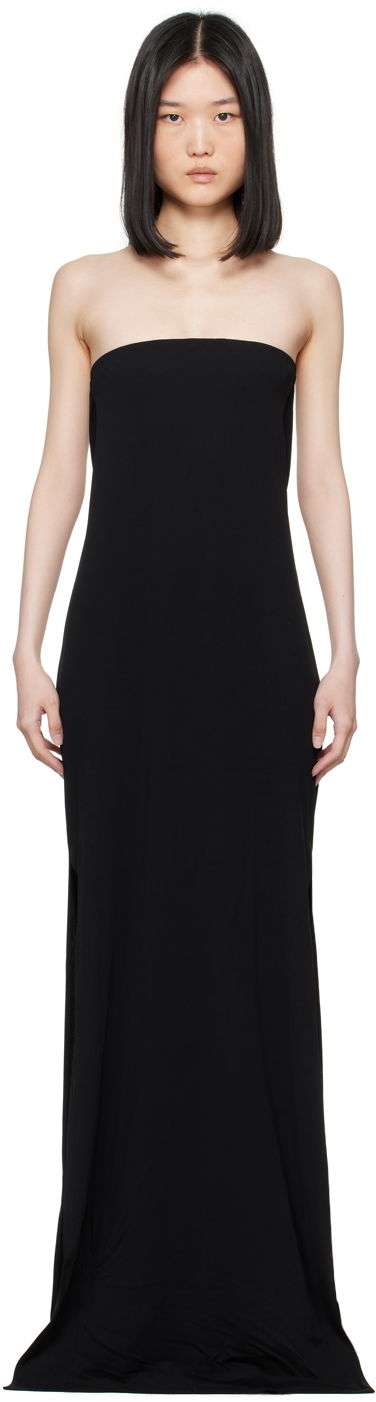 Mekko Ann Demeulemeester Strapless Maxi Dress Musta | 2401-W-JDR30-FA433-099
