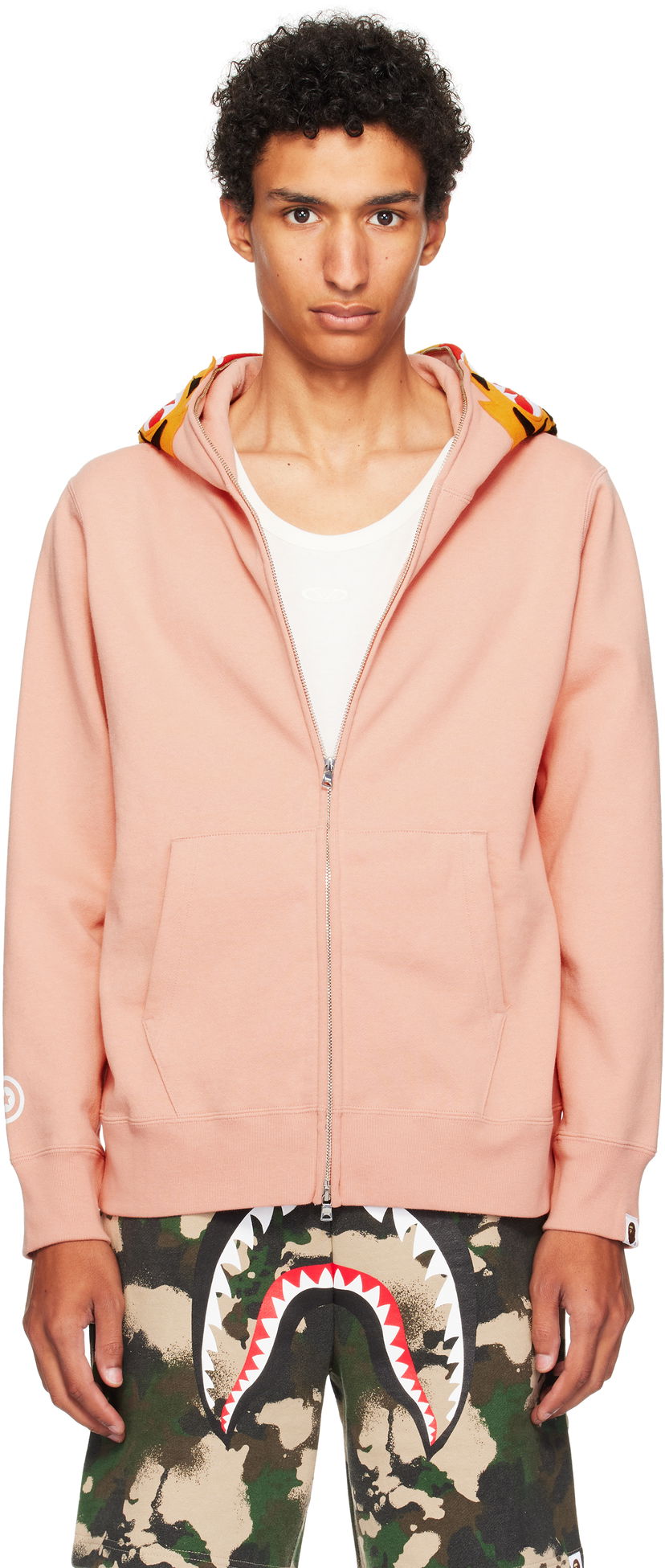 Huppari BAPE Tiger Full Zip Hoodie Vaaleanpunainen | 001ZPL301006M