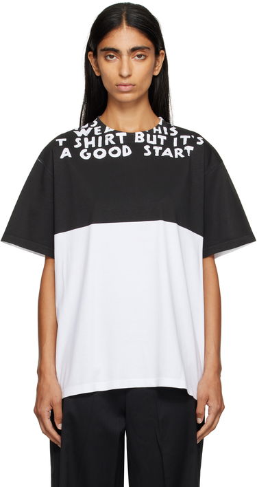 T-paita Maison Margiela MM6 Maison Margiela Two-Tone T-Shirt Musta | SH2GC0033 M20048, 0