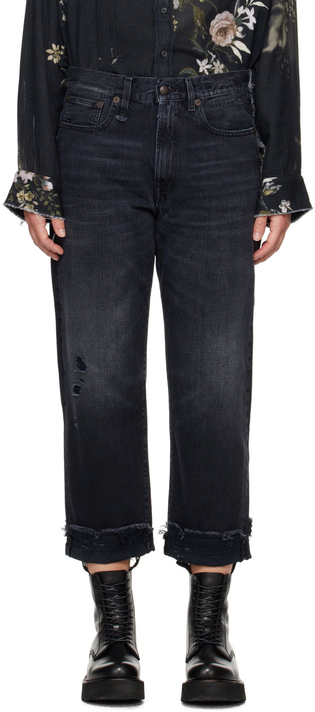 Jeans R13 R13 Mid-Rise Straight Boyfriend Jeans Musta | R13W5083-394A