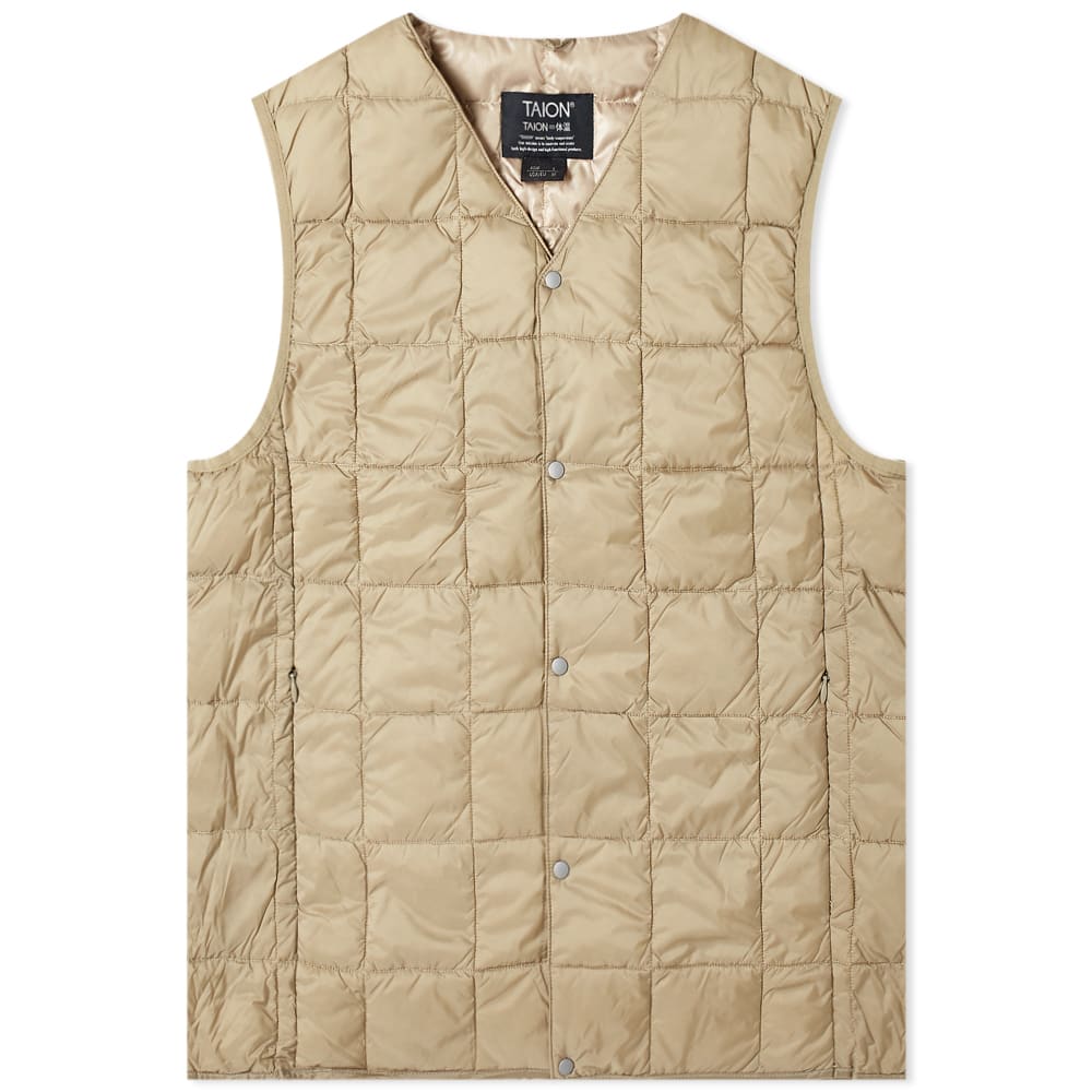 Liivi TAION V-Neck Down Vest Beige | TAION-001-KHA, 0