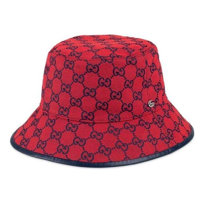 Hattu Gucci Reversible GG Monogram Bucket Hat Punainen | 656573-3HAD0-6468