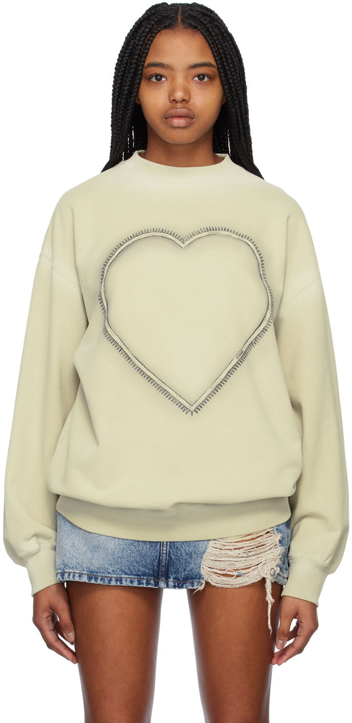 Villapaita We11done We11done Heart Choker Sweatshirt Vihreä | WD-TS1-23-809-U-IV