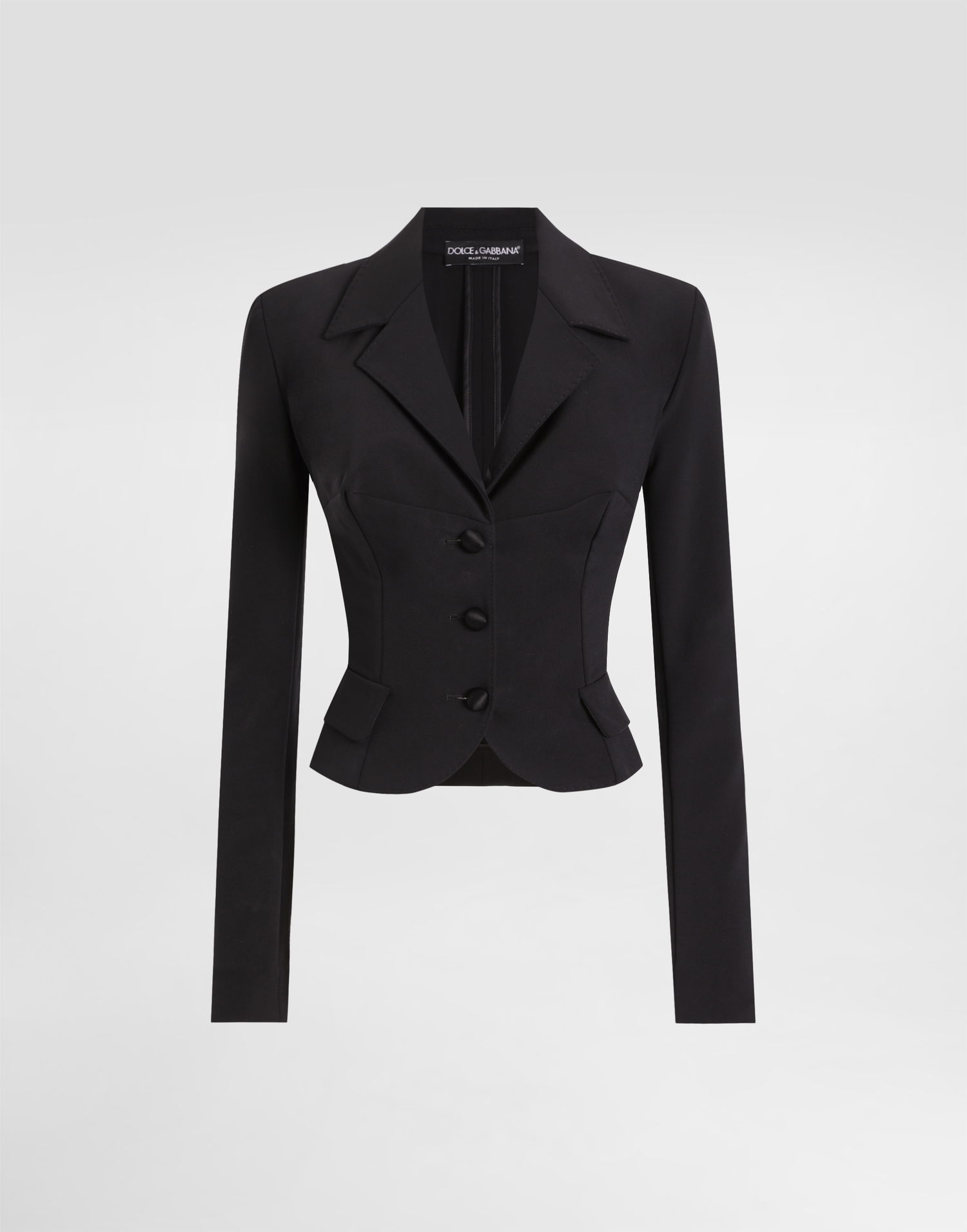 Takki Dolce & Gabbana Dolce & Gabbana Short Single-breasted Cady Jacket Musta | F27FBTFUUC7N0000, 0