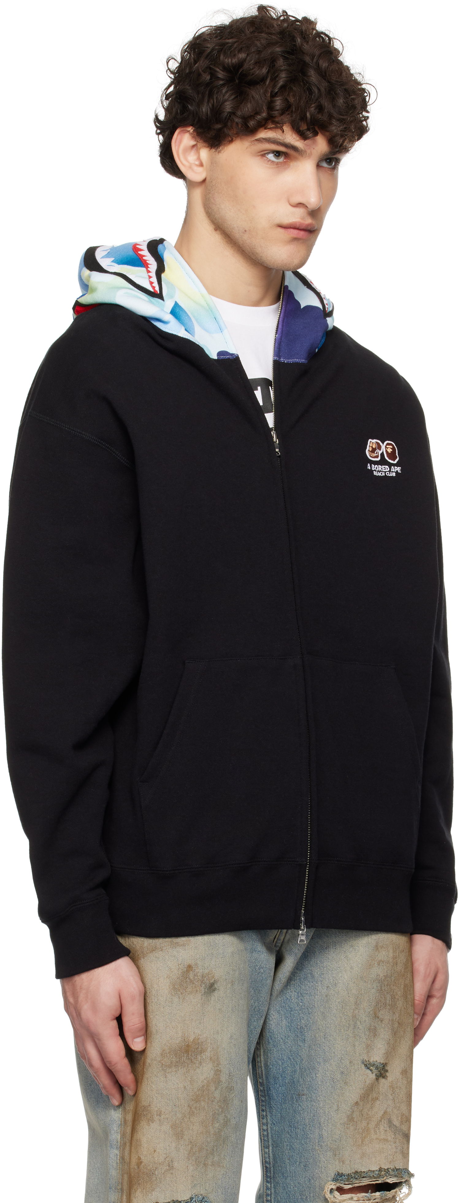 Huppari BAPE BAYC Edition Shark Full Zip Hoodie Musta | 001ZPK731905C, 1