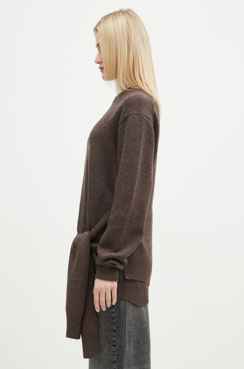 Villapaita JW Anderson JW Anderson Draped Tie Front Jumper Ruskea | KW1263.YN0384.958, 1