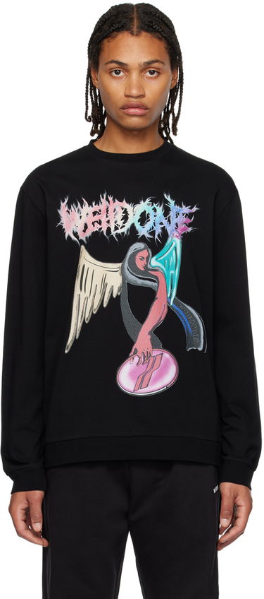 Huppari We11done We11done Graphic Print Sweatshirt Musta | WD-TS3-23-785-U-BK, 0