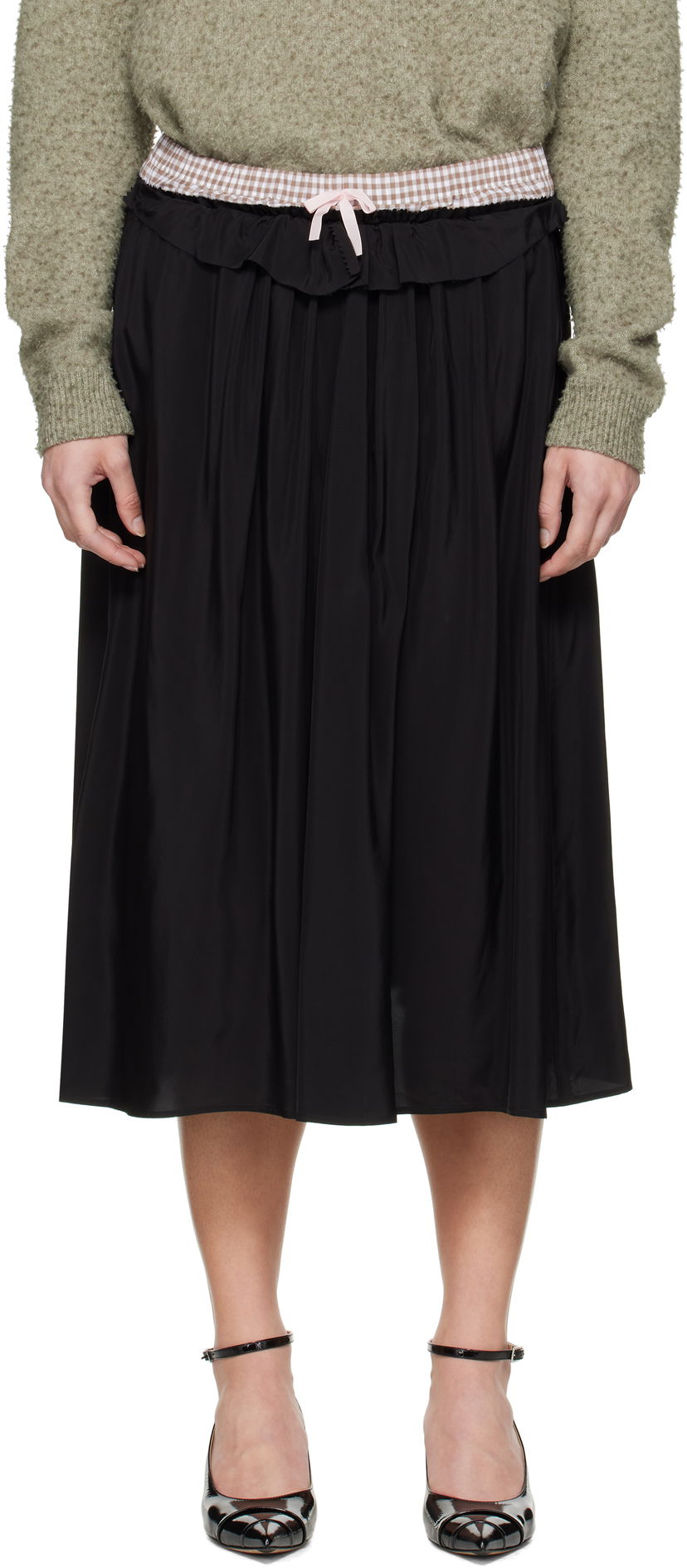 Hame Maison Margiela Maison Margiela 'Anonymity Of The Lining' Midi Skirt Musta | S51ME0034 S76632