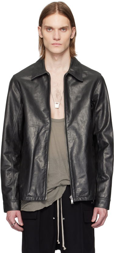 Takki Rick Owens Rick Owens Hollywood Brad Leather Jacket Musta | RU01E5764 LTP, 0
