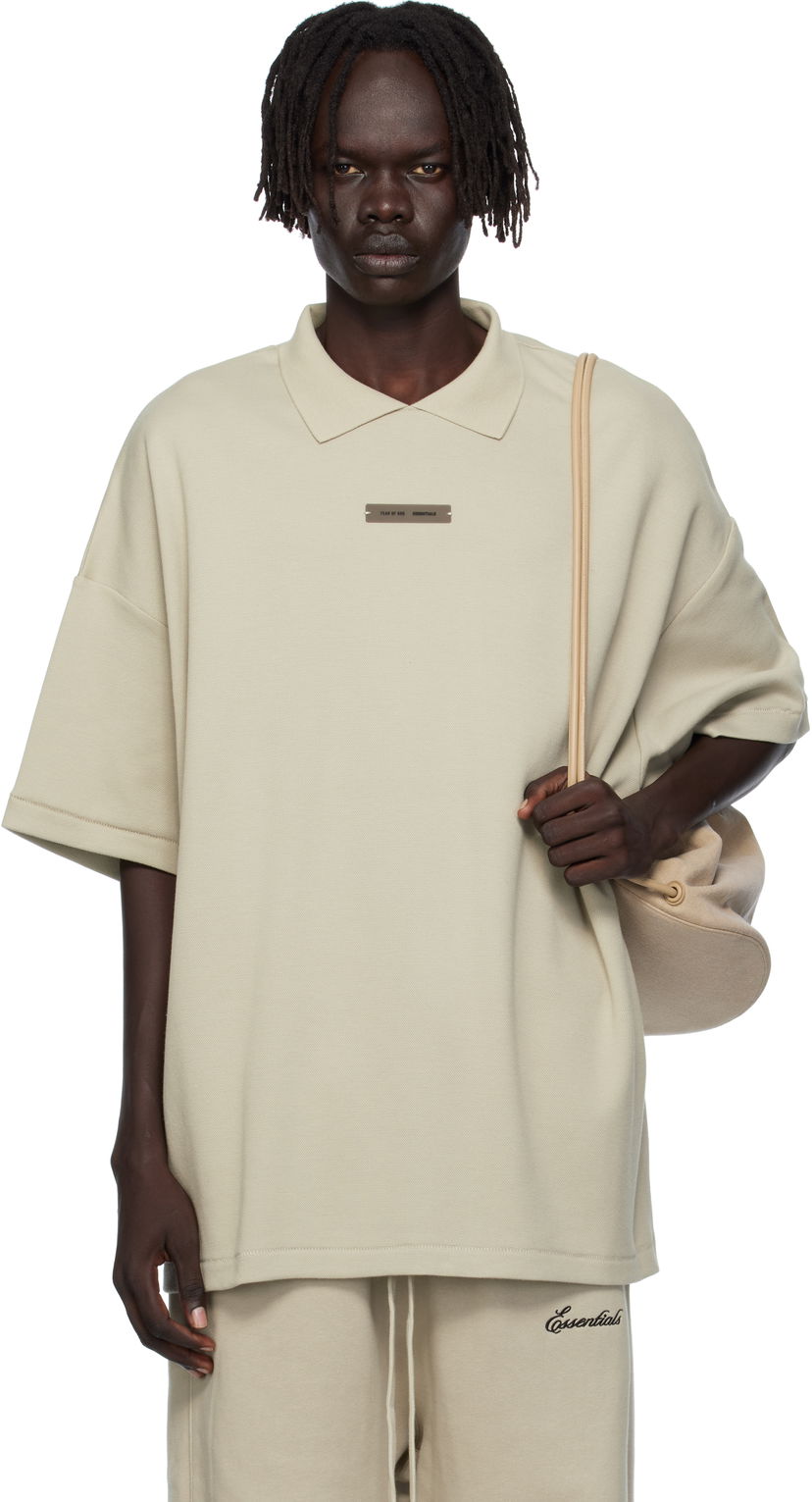 Poolopaita Fear of God ESSENTIALS 90s Fit Piqué Short Sleeve Polo Beige | 125SP254406F