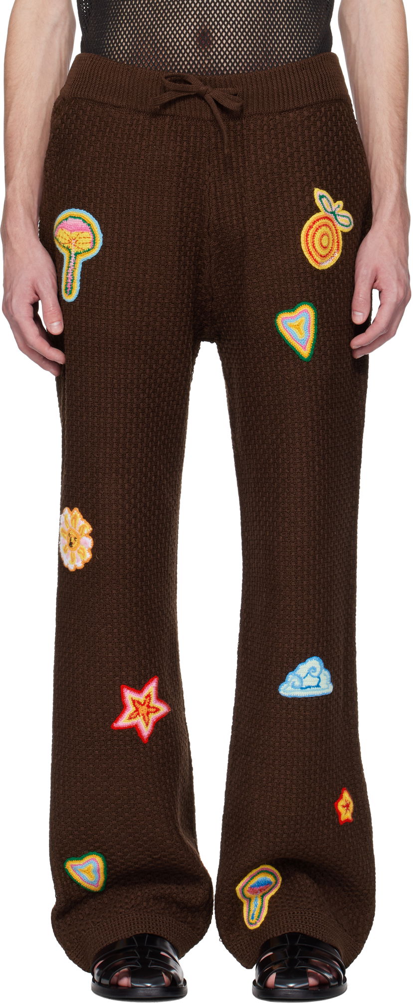 Verryttelyhousut Casablanca Casablanca Motif Crochet Sweatpants Ruskea | MS25-KW-915-01