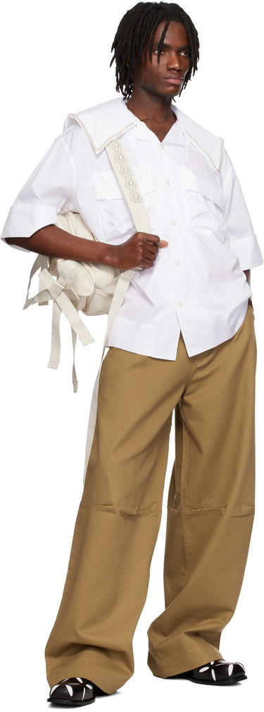 Paita Simone Rocha Simone Rocha Cargo Flap Pocket Sailor Collar Shirt Valkoinen | 5312B 1025, 3