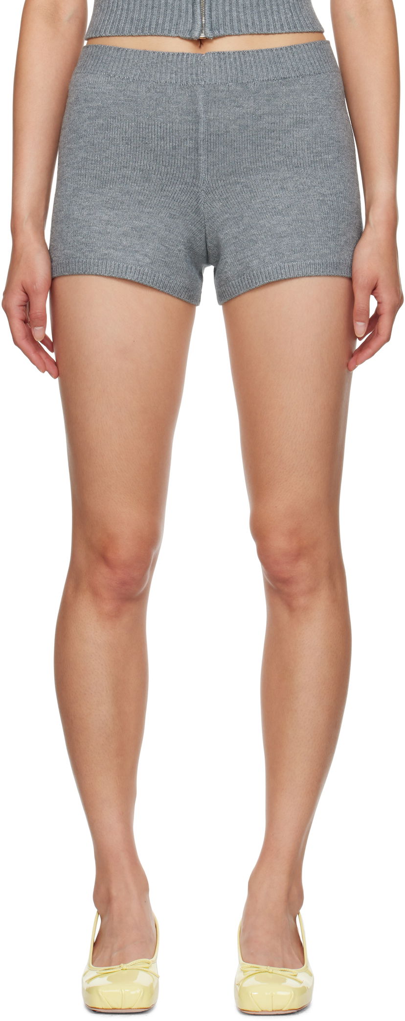 Shortsit GUIZIO Guizio Calesia Knit Shorts Harmaa | F24202S047