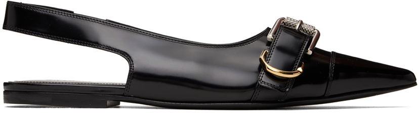 Kengänhoito Givenchy Givenchy Voyou Slingback Flats Musta | BE500SE28Z001