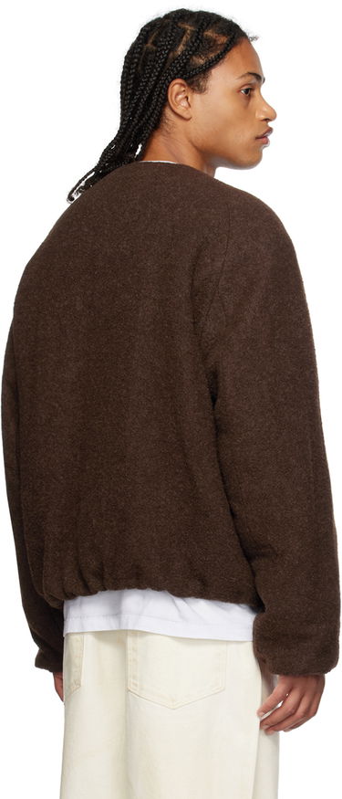 Villapaita We11done We11done Collarless Bomber Jacket Ruskea | WD-JP3-23-142-M-BR, 2