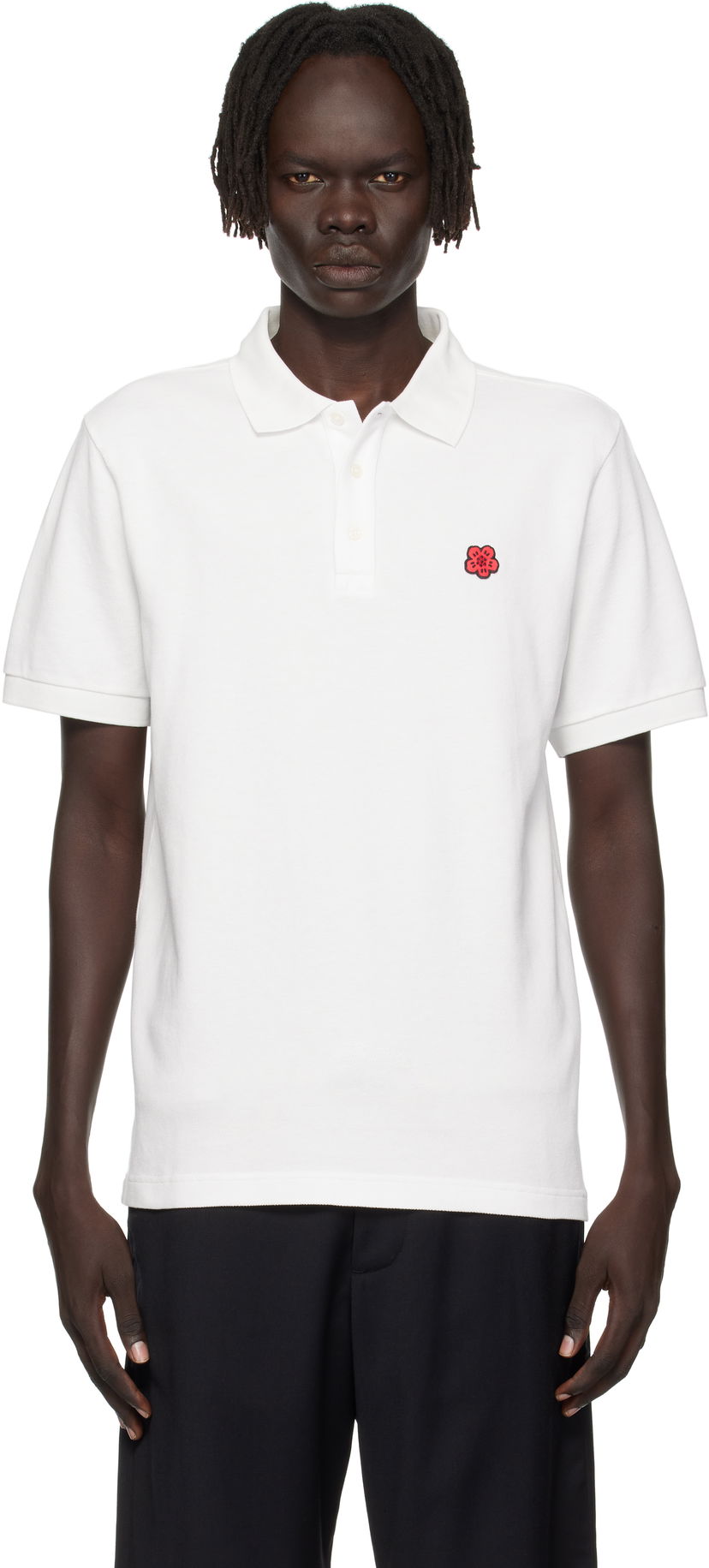 Poolopaita KENZO Kenzo Paris 'Boke Flower' Slim Fit Polo Valkoinen | FF65PO1534PU