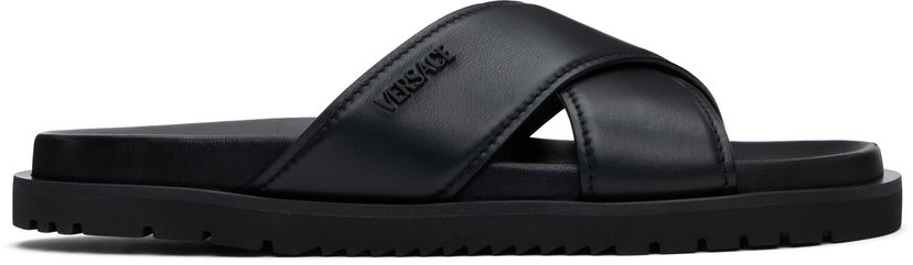 Tennarit ja kengät Versace Versace Logo Sandals Musta | 1016188_1A11124