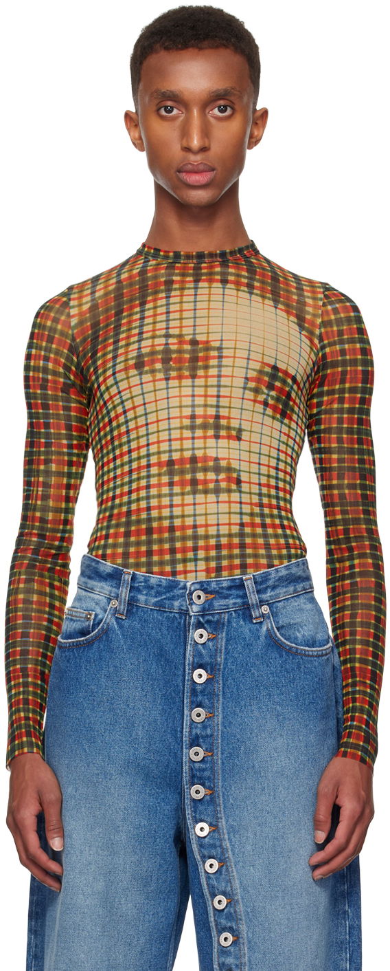 T-paita Jean Paul Gaultier Gaultier Tartan Face Long Sleeve T-Shirt Monivärinen | 24/31-F-TO224-T563-95105030