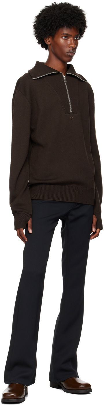 Villapaita Courrèges Wool Quarter-Zip Sweater Ruskea | 324MPU171FI0036, 3