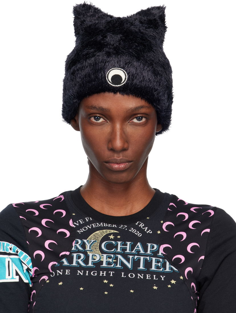 Pipo Marine Serre Marine Serre Wild Fluffy Knit Beanie Musta | UHG068ACKNI0536