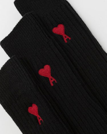 Sukat AMI 3 Pack A Heart Ribbed Socks Musta | USC003-379-001, 4