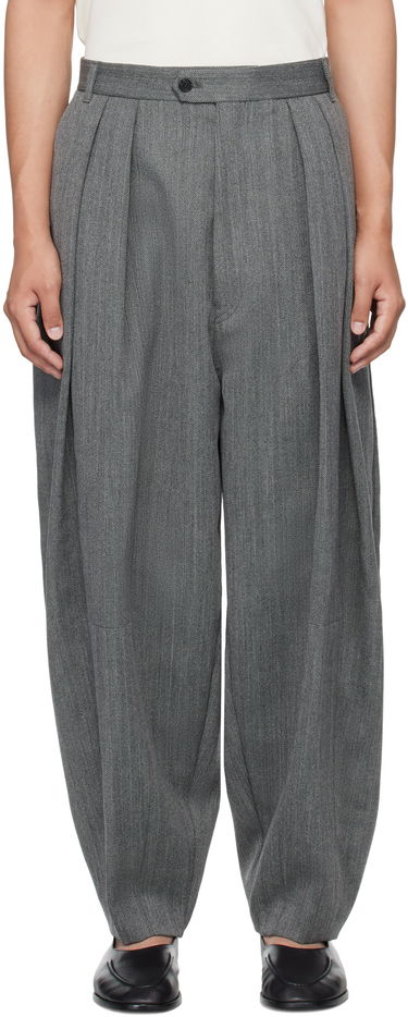 Housut HED MAYNER Hed Mayner Pleated Wide-Leg Wool Trousers Harmaa | HMMB30042A-HB103, 0