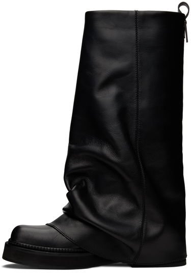 Vaatteet The Attico Attico Robin Slouch Leather Combat Boots Musta | 241WS798 L019, 2